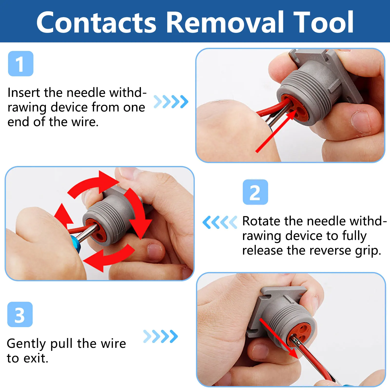 Pin Removal Tool KIT for Weather Pack Metri Pack Series Connector Harness Terminals and Crimp Pin Electrical Extractor Depinning