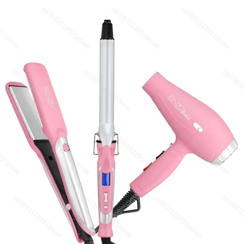 ENZO 220V Professional Hair Dryer Curling Iron Hair Straightener Styling Multi-Styler Set Negative Ions Styling Tools Salon