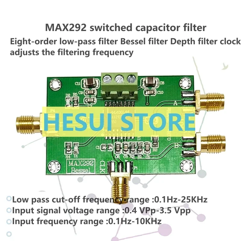 MAX292 Tiefpassfilter mit acht Ordnungen Bessel-Filter Tiefenfilteruhr passt die Filterfrequenz an