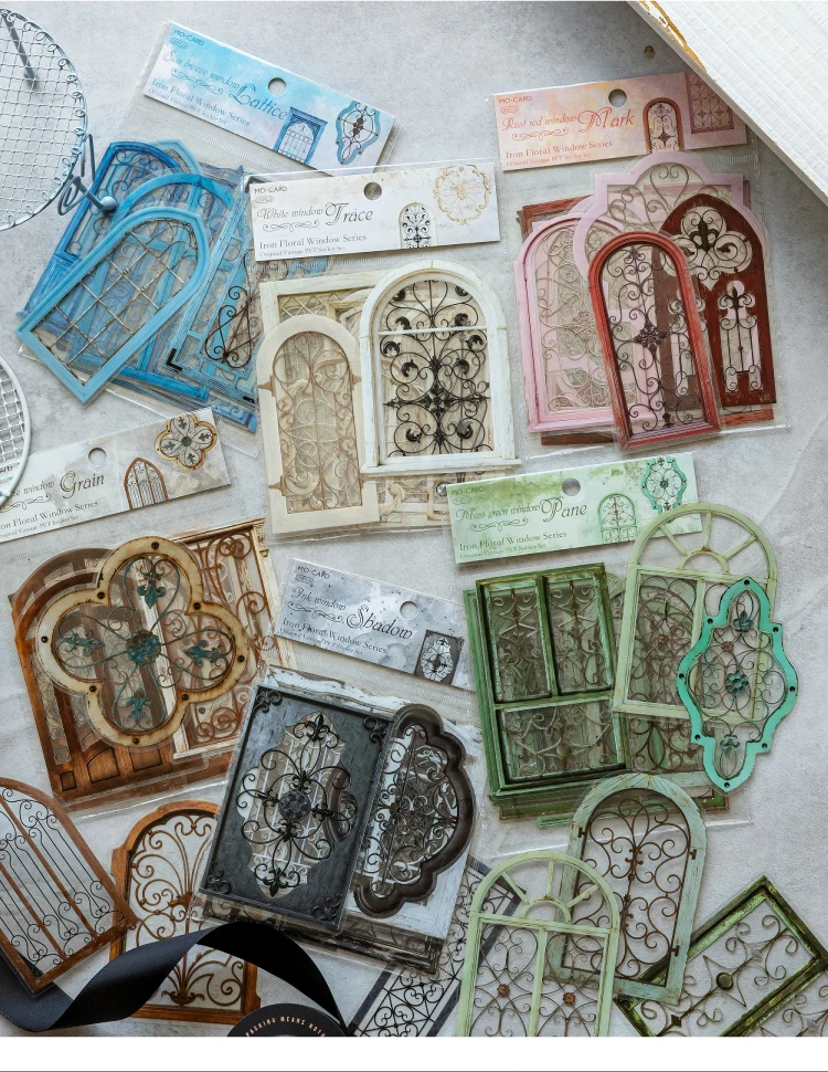 JIANQI 20 Stück Blumen-Fensteraufkleber aus PET-Material, Collage, Junk Journal, DIY Scrapbooking-Zubehör, Ästhetische Dekor-Aufkleber – Detail 1