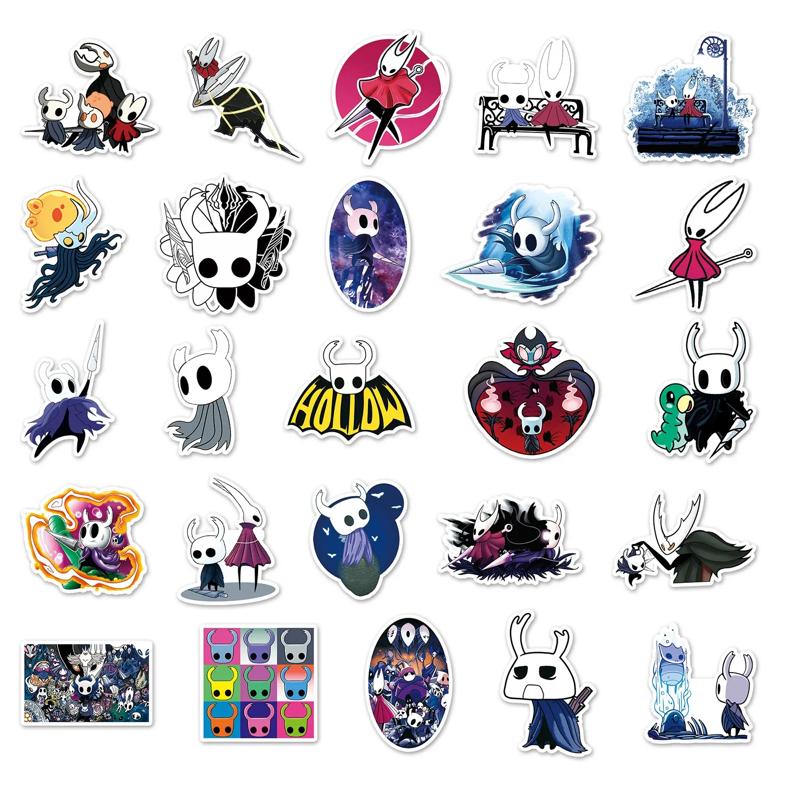 10/30/50PCS Hollow Knight Cartoon Game Graffiti Stationery Stickers Toy Decoration Notebook Kids Gift PVC Waterproof Wholesale