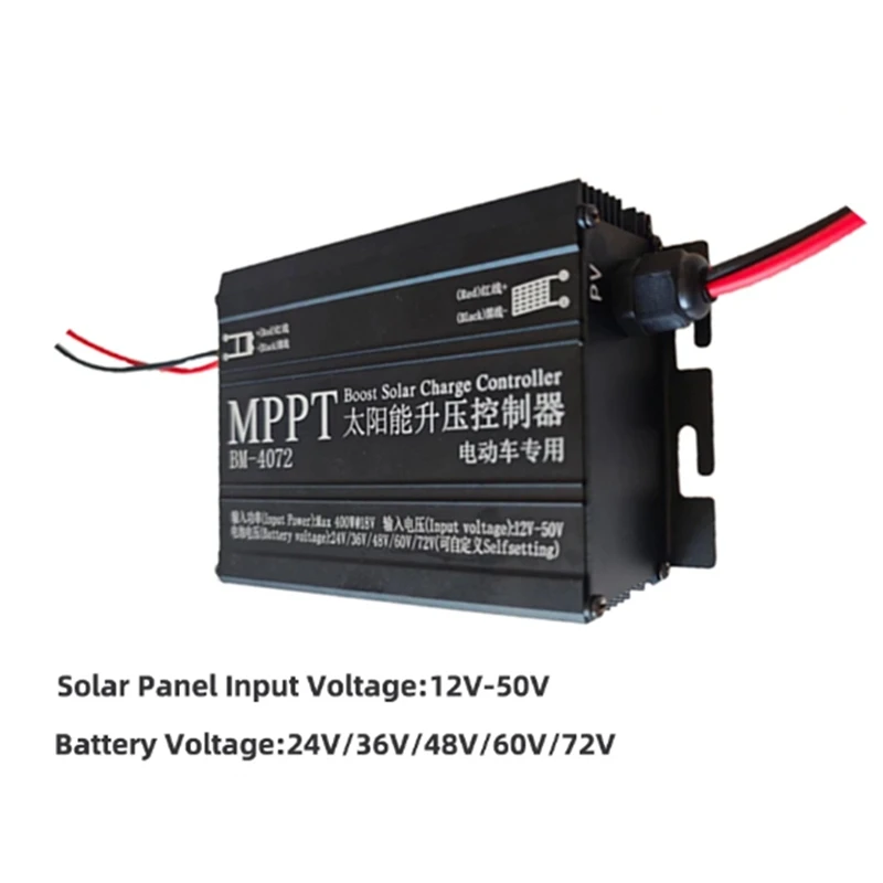 MPPT Solar Boost Charge Controller 400W Booster Voltage Regulator For 24V 36V 48V 60V 72V Lead Acid/Lithium Battery