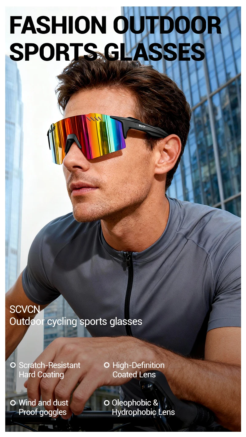 SCVCN Frauen Photochrome Sonnenbrille Outdoor Sport Fahrrad Radfahren Gläser Mann MTB Klettern Gläser Fahren Fahrrad UV400 Brillen – Detail 1