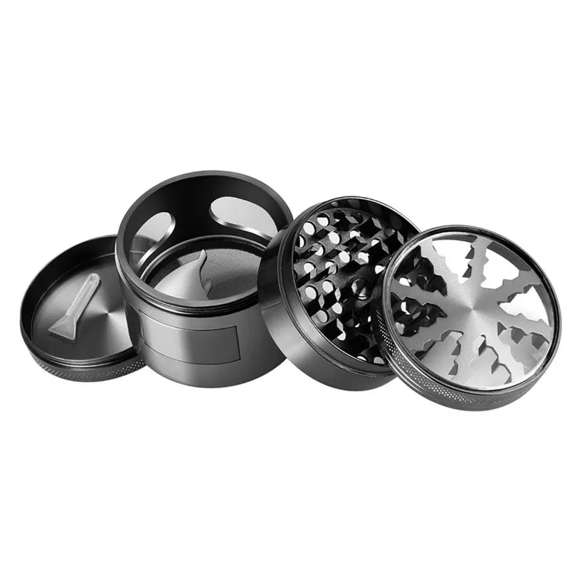 Large Capacity Metal Tobacco Grinder 60MM 4-Layer Visualization Glass Window Dry Herb Crusher Machine Smoking Accessories view 5