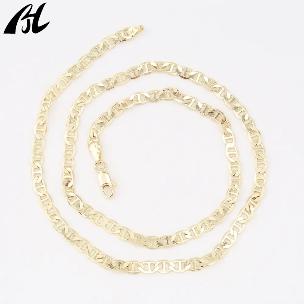 Oro Filled Italian punk 14K 18K gold-plated necklace high quality clasp necklace brass punk gold necklace