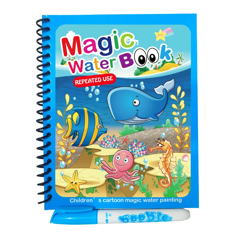 Libro d'acqua magico per bambini Disegno Montessori Libri da colorare riutilizzabili per bambini Apprendimento educativo Pittura Giocattoli Giocattoli per bambini