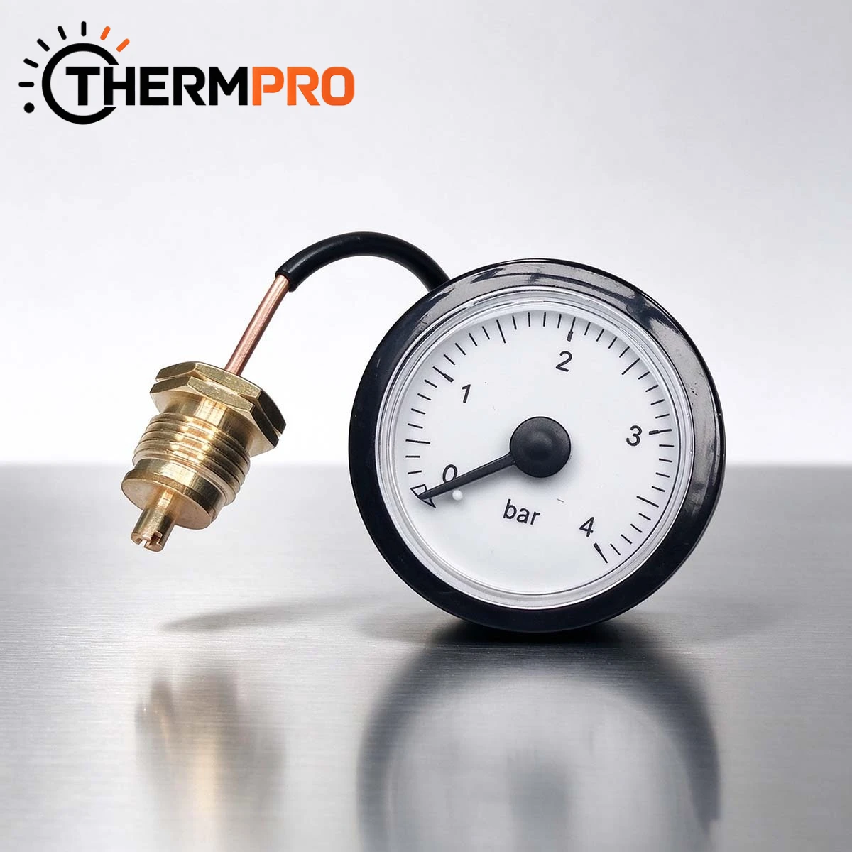 Wall Hung Boiler Pressure Gauge CPG37-E-BK-5 Capillary Manometer 0-4bar 37mm Black Rim Dial Compatible with Vaillant Beretta