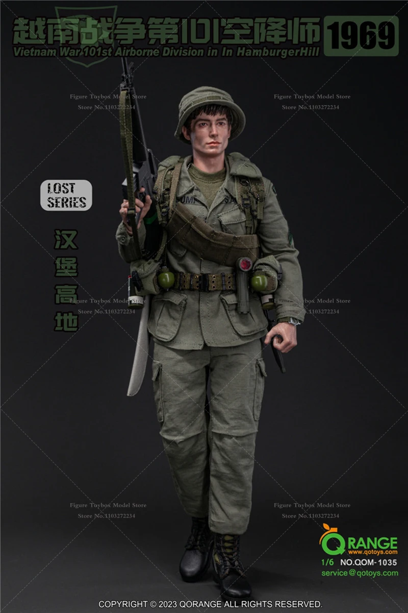 Qorangeqotoys QOM-1035 1/6 Schaal 1969 Vietnam War 101st Luchtlandingsdivisie In Hamburgerheuvel Militaire 12 "Man Actiefiguur