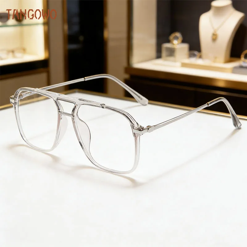 TANGOWO Prescription Glasses Minus Graduated Lenses to Read Anti Blue Light Glass for Man Transparent Eyepieces Sunglass Men