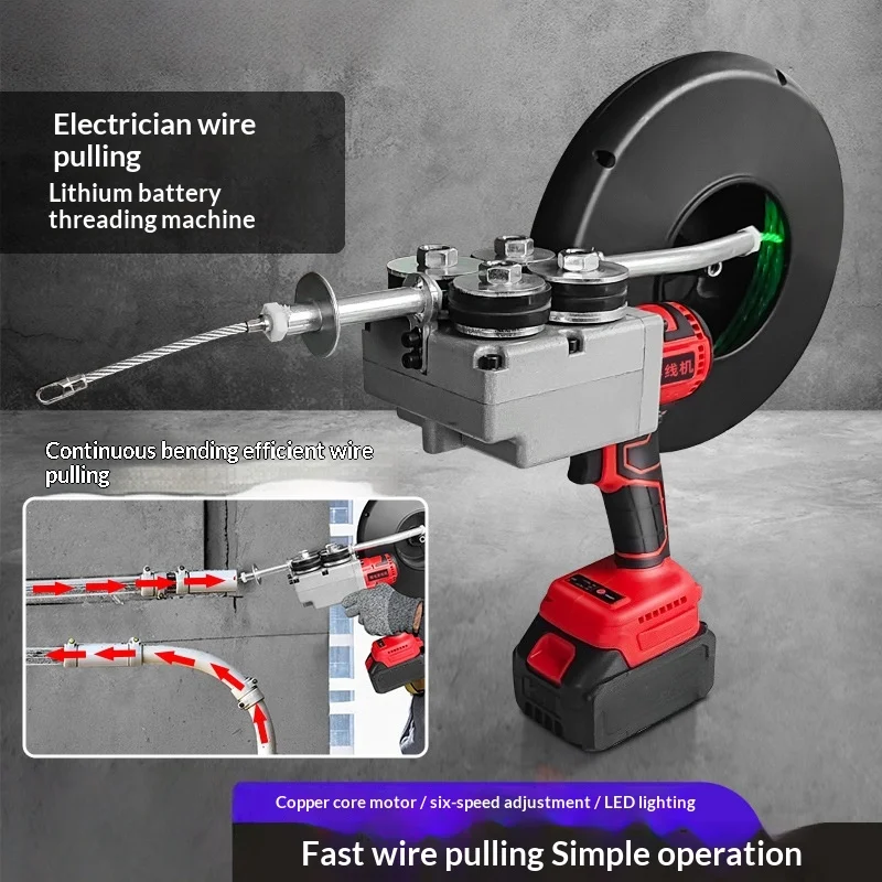 Fully Automatic Electrician's Conduit Threading Machine For Wire Arrangement Pulling And Threading Sonda Passacavi 요비선 인입기 요비선