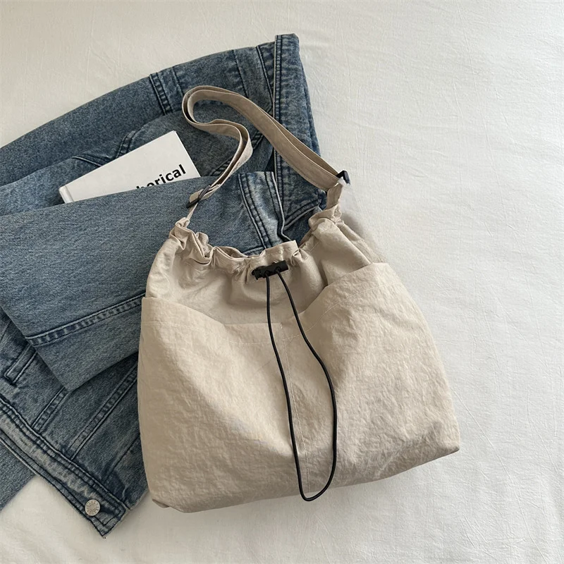 Fashionable Leisure One Shoulder Armpit Bag, College Style Large Capacity Canvas Bag for Class Commuting, Men's Women's Bags