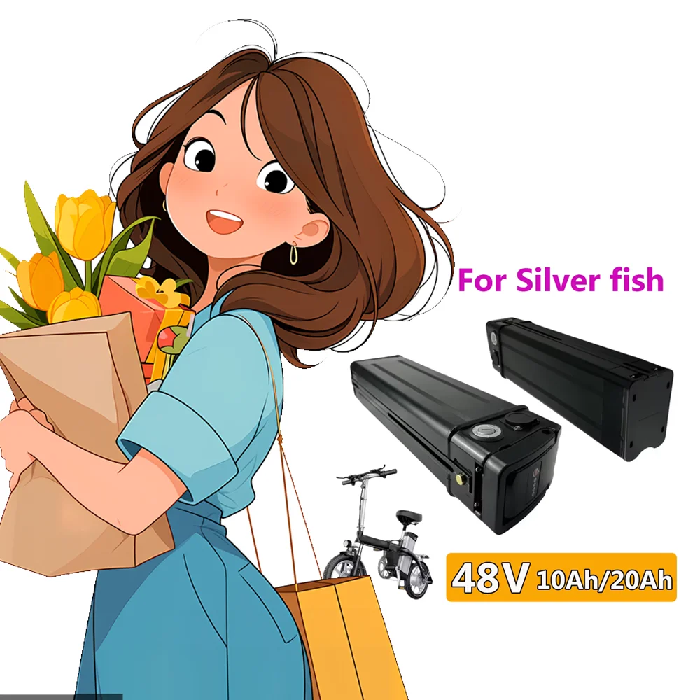 48V 10Ah Lithium-Ion Battery Pack Suitable for Silver Fish Rechargeable Battery Built in BMS system No memory effect