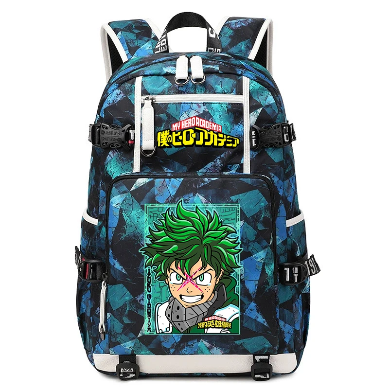 

My Hero Academia Anime Print School Backpack Large Capacity Casual Daypack for Boys Girls Kids Travel Bookbag