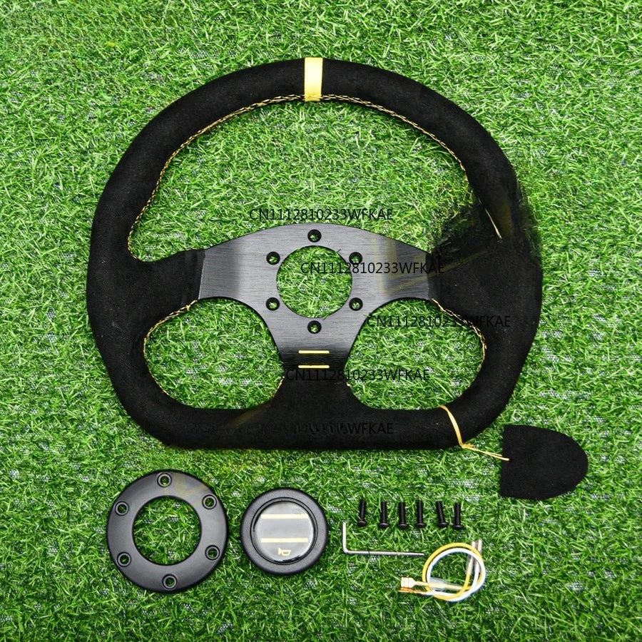 Universal 13-inch 320mm D-type steering wheel, suede leather, racing simulation steering wheel