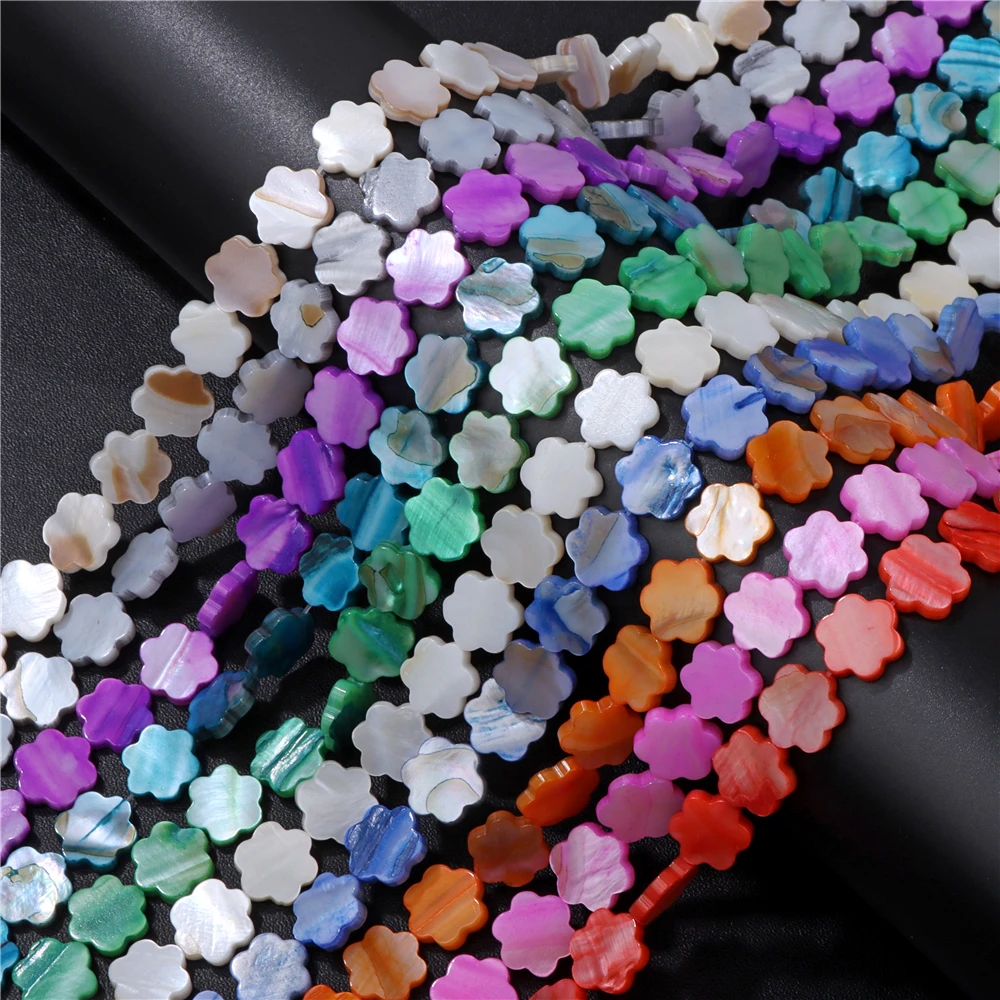 Colorful Plum Blossom Shell Charms Natural Mother Of Pearl Shell Flower Beads for Jewelry Making DIY Bracelet Necklace Accessory image 4
