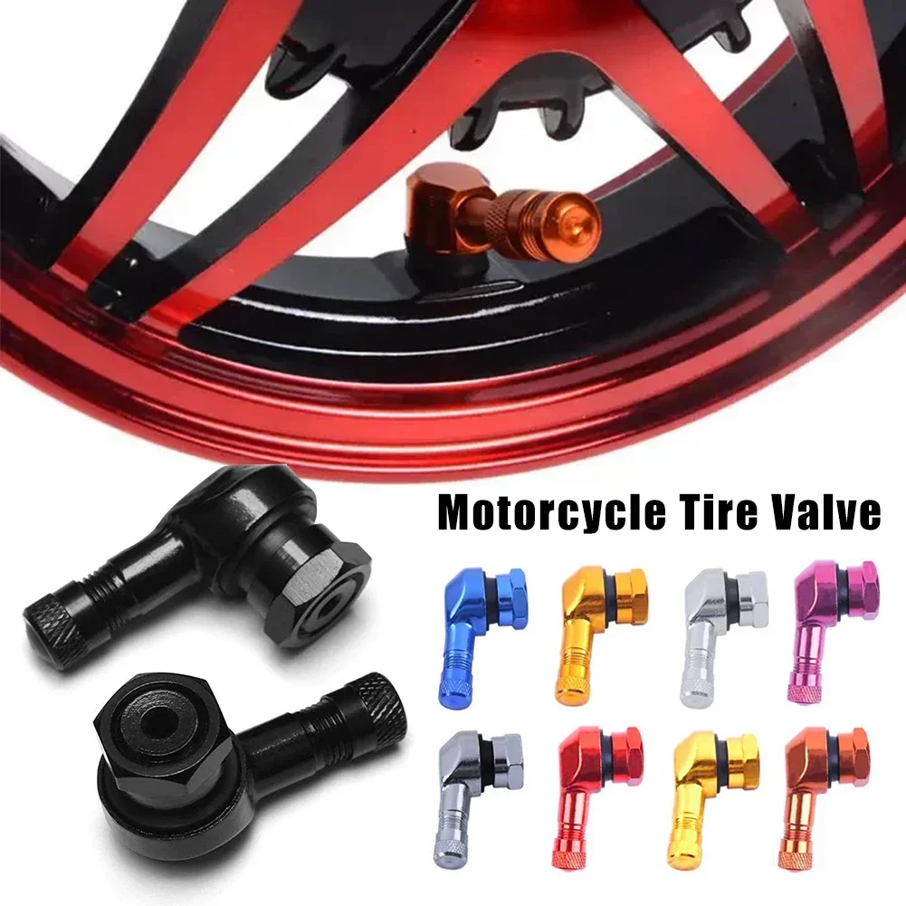 Codo de llanta de motocicleta de aleación de aluminio CNC, válvula de ángulo de 90 grados, vástagos de válvula sin cámara para rueda de motocicleta, piezas de llanta
