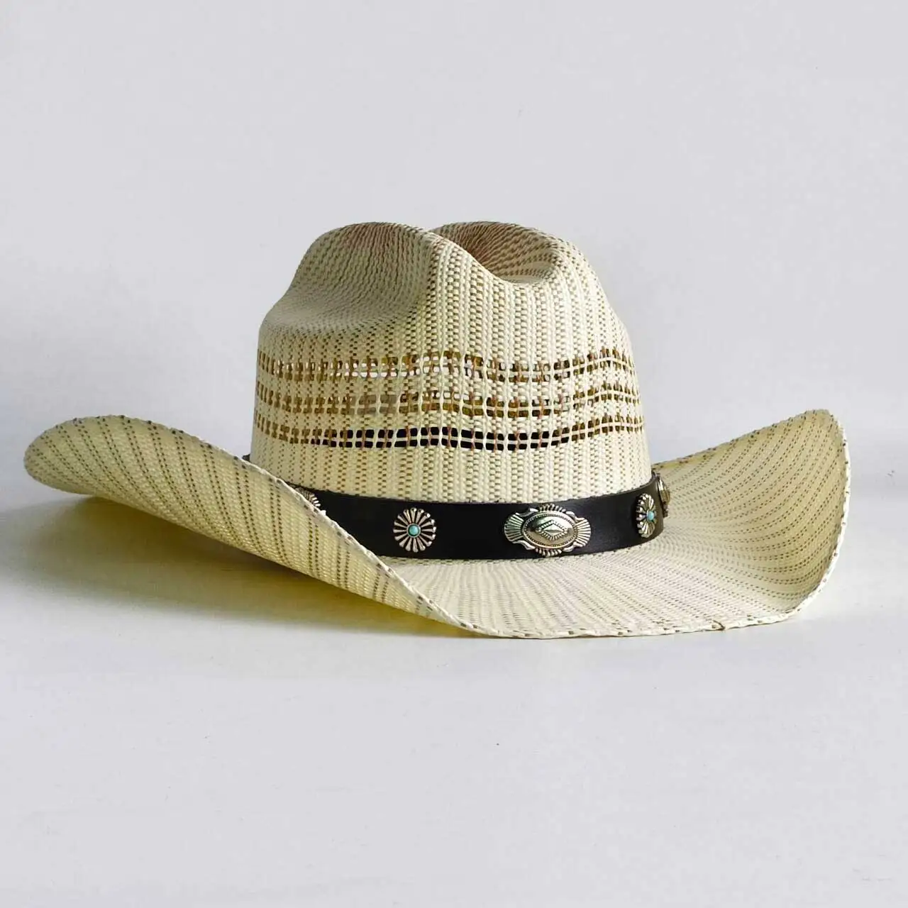 Cowboy straw hat with large brim hard plasticity cowboy outdoor summer sun protection Ranch Hat sombrero chapéu masculino