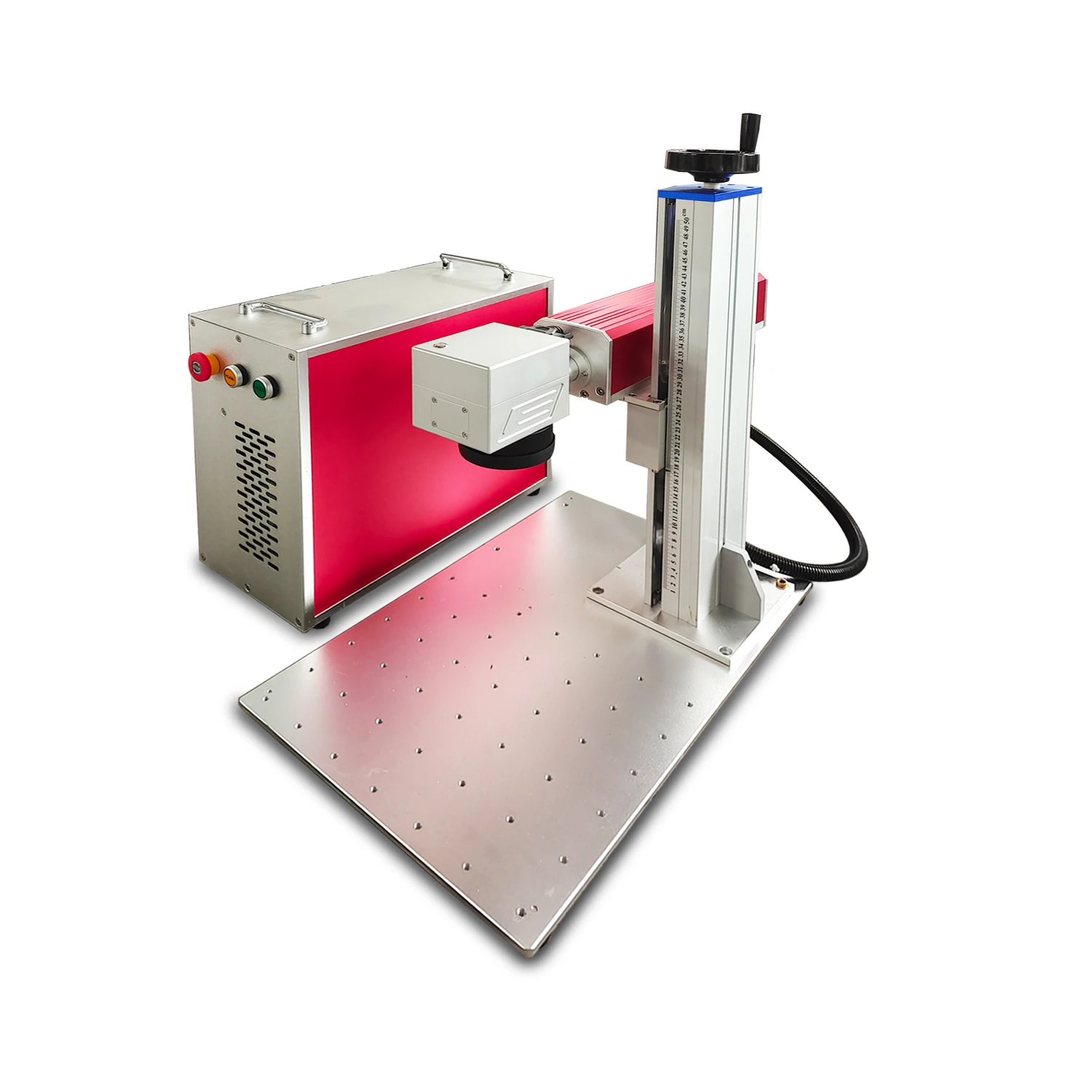 

For Raycus 30W Vin Number Laser Marking Machine With Rotary Device With 300*300mm SG7110 Galvo Head Double Red Dot
