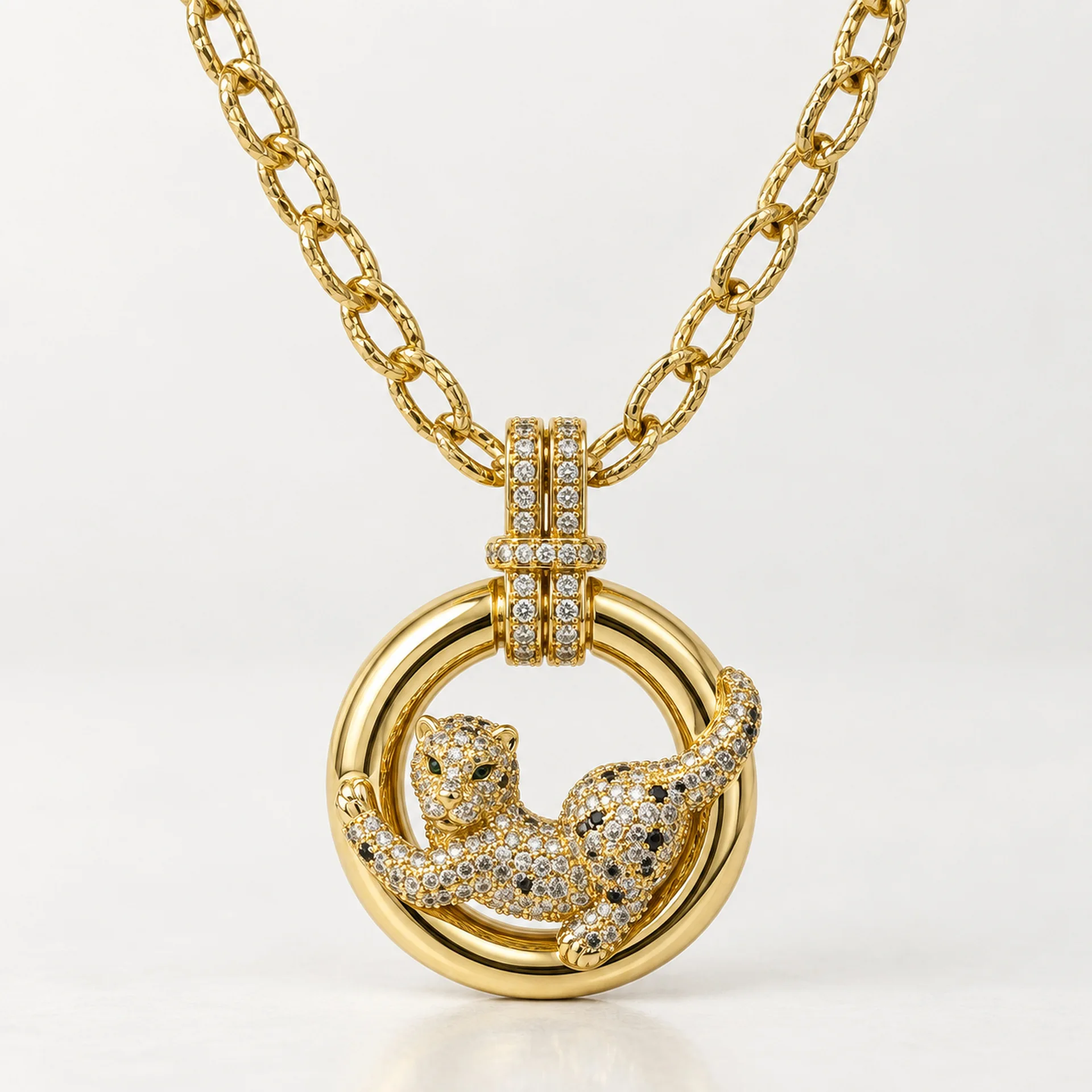 Fashion Unique Leopard & Spirit Ring Vintage Clavicle Chain, Women Light Luxury High Grade Jewelry Accessory Gift