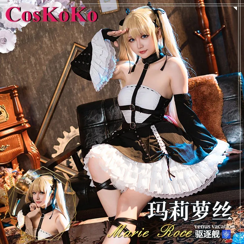 

CosKoKo Marie Rose Cosplay Anime Game Azur Lane Costume Sweet Lovely Uniform Dress Women Halloween Party Role Play Clothing S-XL
