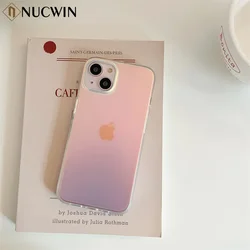Luxury Matte Aurora Laser Gradient Case For iPhone 14 13 12 15 16 Pro Max 17 Pro Max Plus 17Air Color Changing Shockproof Cover