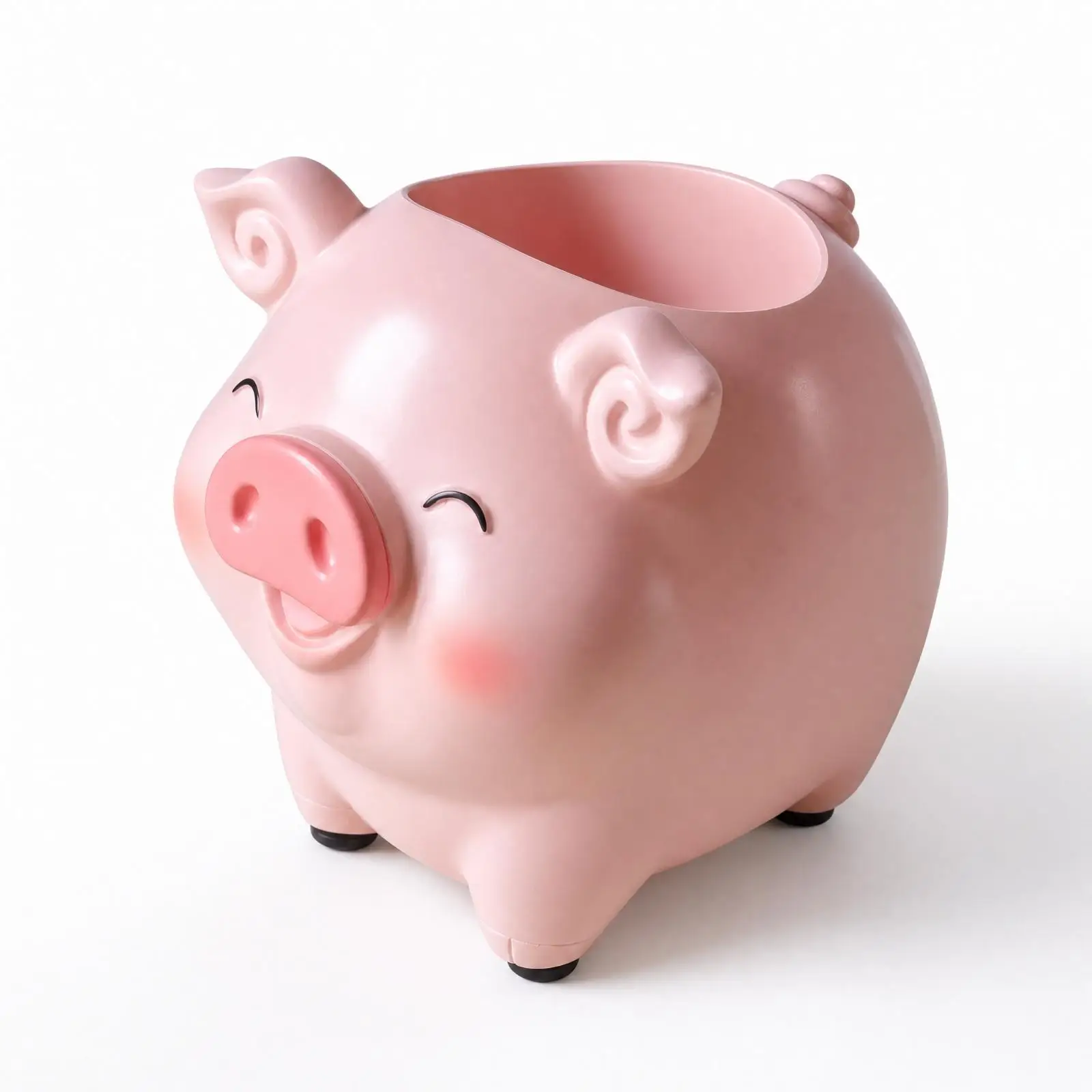 Pig Shaped Pencil Holder Cute Makeup Brush Cup Shiny for Study, Creative Areas