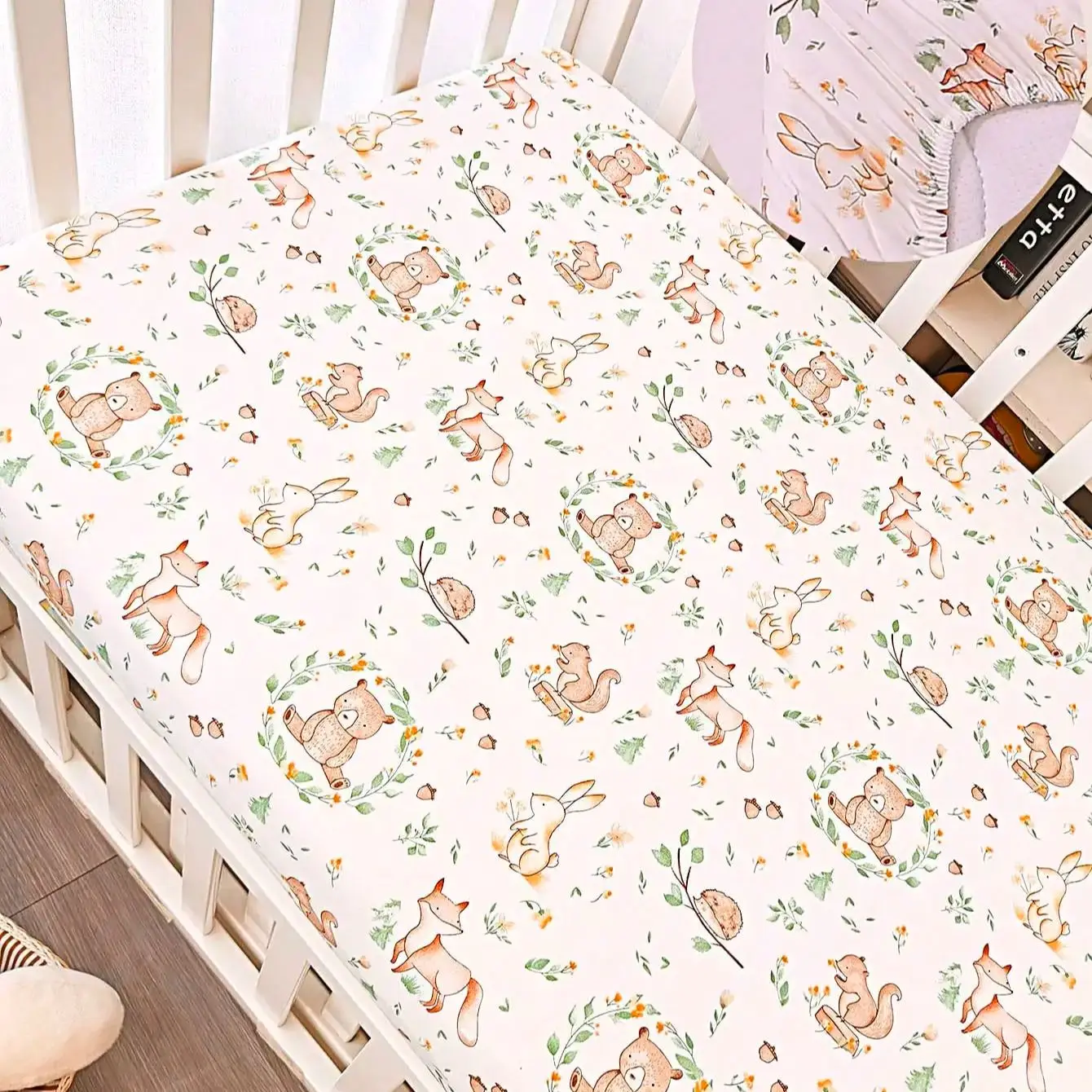 1 قطعة ورقة سرير الطفل المجهزة مع نسيج القطن الخالص للبنين بنات ، غطاء مرتبة المجهزة ورقة ل 80*40 سنتيمتر/31.49*15.74inin #6