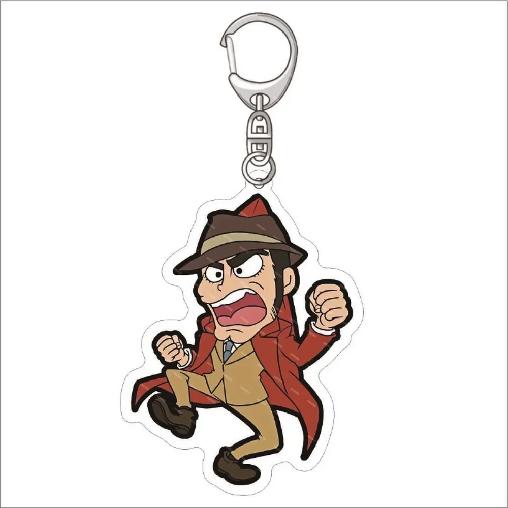 Anime Acrylic Characters Ishikawa Goemon Rubang Sansi Zenigata Koichi Mine Fujiko Keychains Key Ring Ornament Funny Bag Pendant