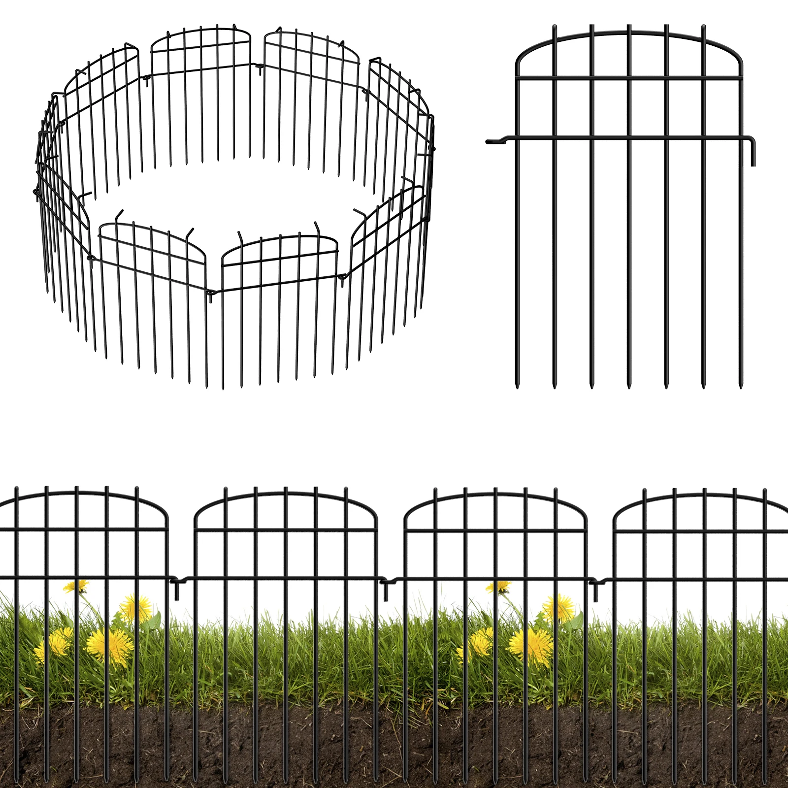 

Черный дуговидный забор-ограждение от копания, 10 штук в упаковке, 3 метра каждый, прочная защита для сада, отпугиватель собак, барьер от копания