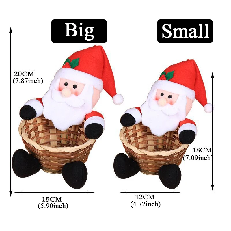 2/5/10Pcs Christmas Gift Bags Fruit Basket Christmas Decorate Knitted Gift Bags New Year Gift Decorative Box Desktop Decoration