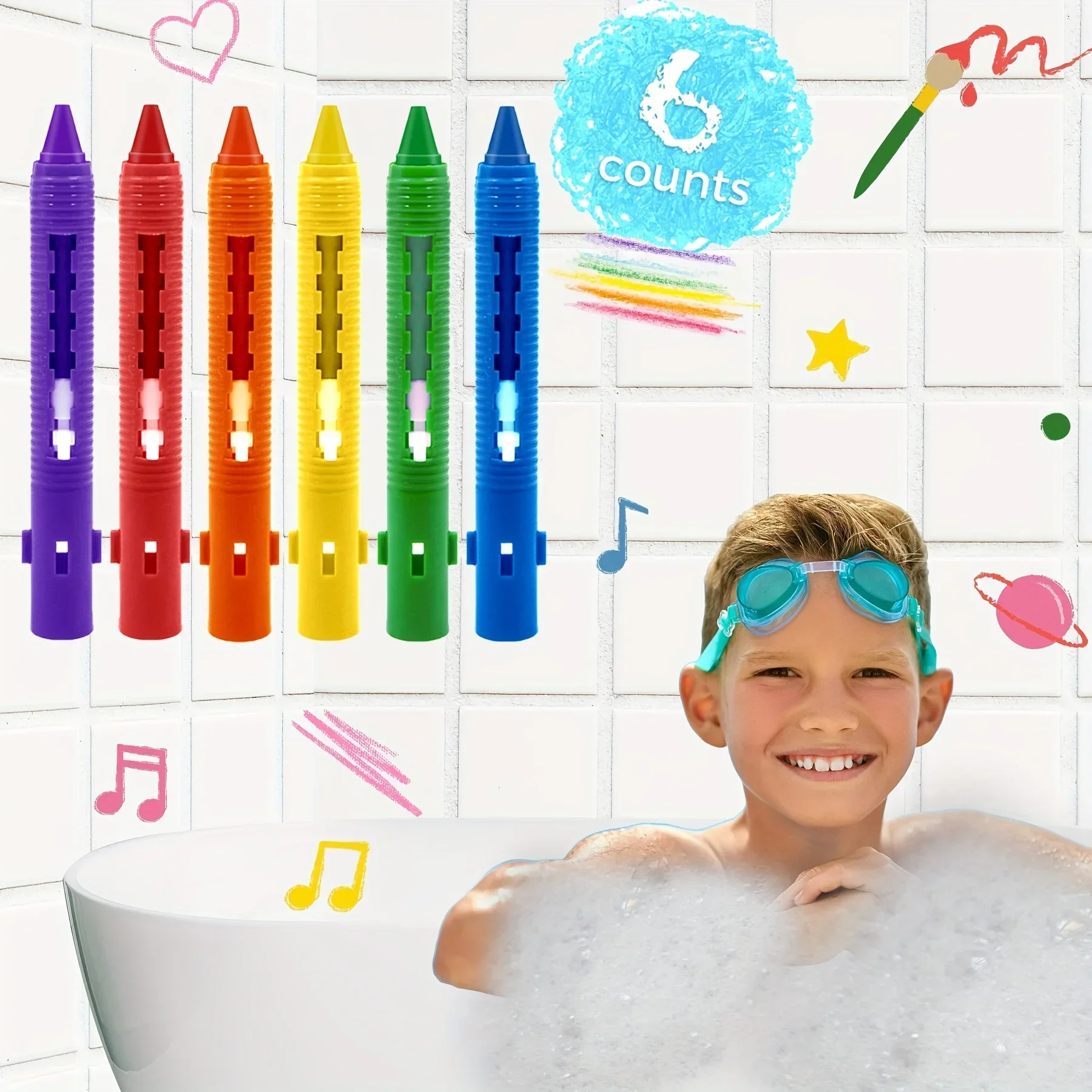 Kids Toys Drawing Easy - Kids Washable Bath Crayons Set, Easy-Clean