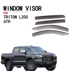 For Mitsubishi Triton L200 6TH 2024 2025 Car Accessories Window Wind Deflector Visor Rain/Sun Guard Vent Molding Decoration