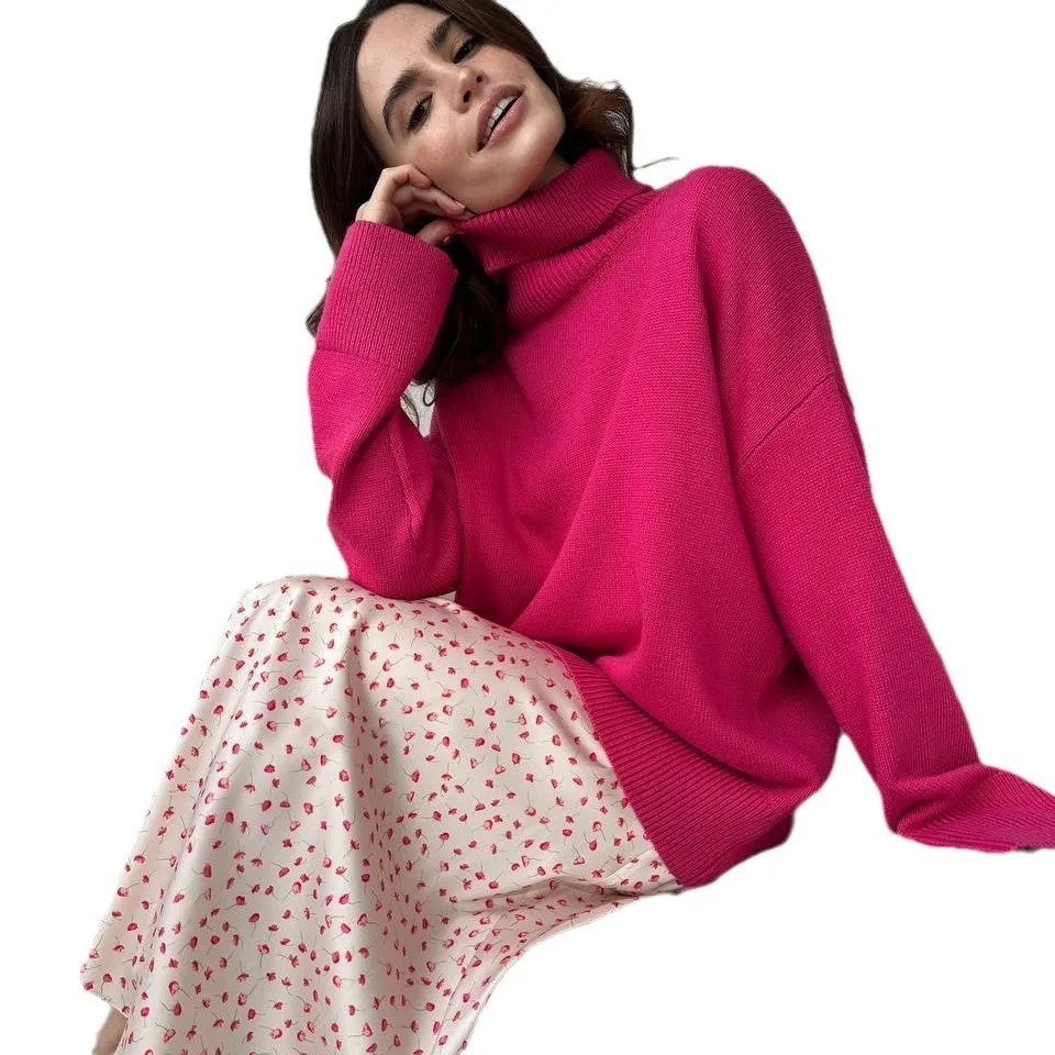 Heat Set Pullover Sweater with Regular Fit Japanese Korean Casual Long Sleeve Medium Weight Single Standard Length Women Sweater