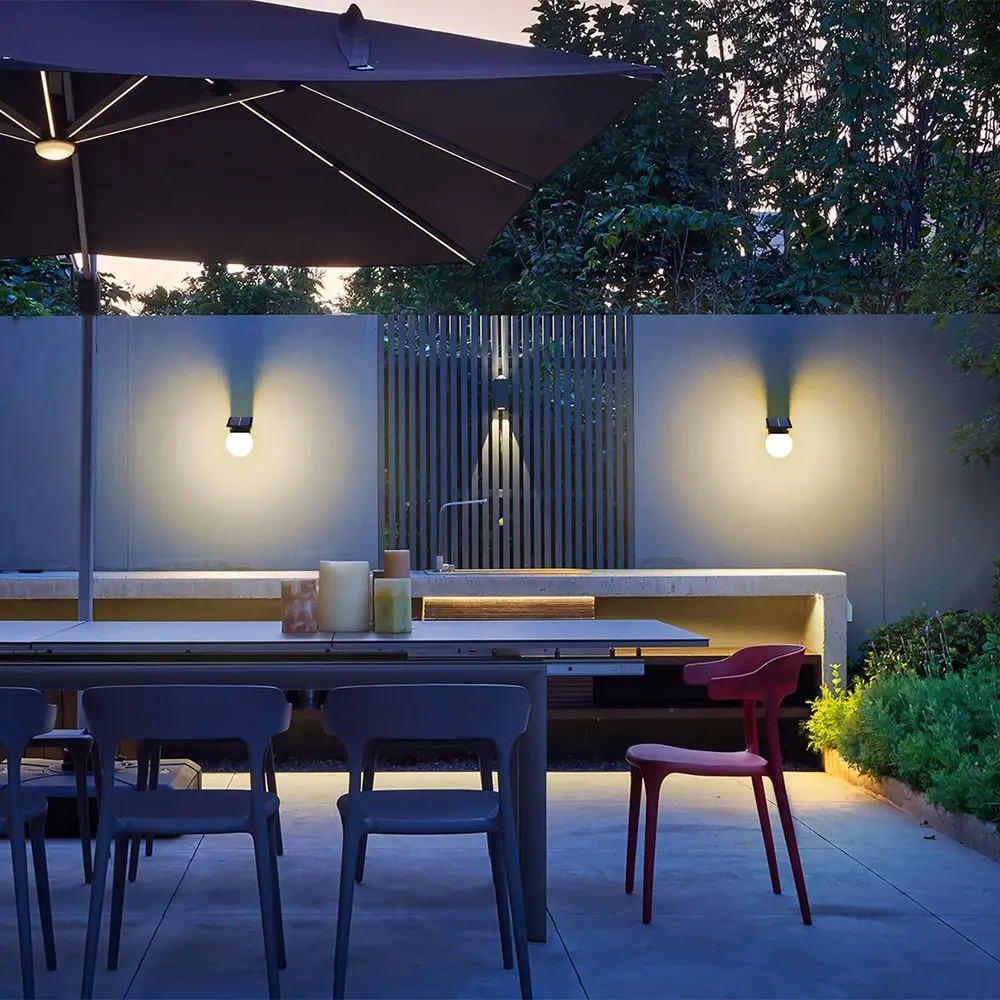 Auto on/Off Solar Wall Light IP65 Waterproof Sturdy Solar Induction Lamp Decorative Sphere Durable Outdoor Bulb Light Wall Decor