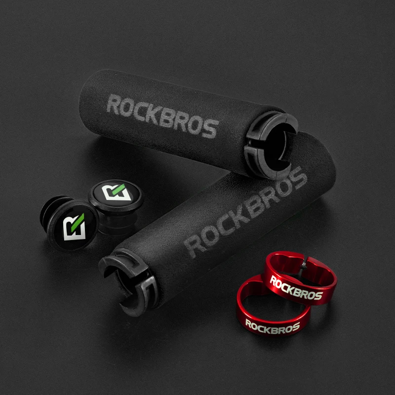 ROCKBROS Fahrradgriffe Rutschfeste Stoßdämpfende Schwamm-Lenkergriffe MTB Rennrad-Griffe Ultraleichte Fahrradlenker
