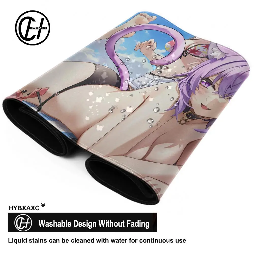 1200x600 Virtual Idol Cute Nekomata Okayu Desk Accessories Mouse Pad Non-Slip Rubber All Size Edge Locking Esports Keyboard Pad