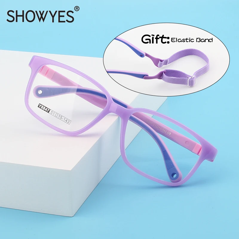 JoXiGo Montures De Lunettes De Vue Enfants 5-12 Ans - Cadre Flexible TR Ultra Léger, Lentilles Claires + Étui, Mixte Garçons Filles