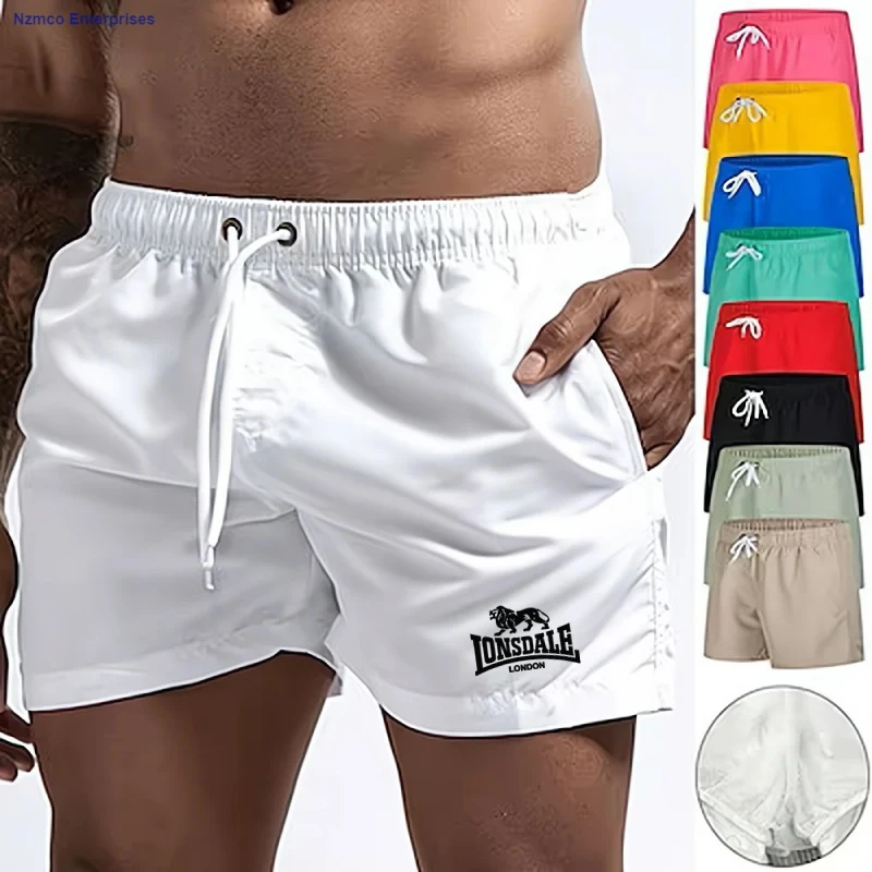 

Мужские повседневные спортивные шорты с эластичной резинкой на талии, летние модные быстросохнущие шорты, шорты для фитнеса и бега, дышащие пляжные шорты