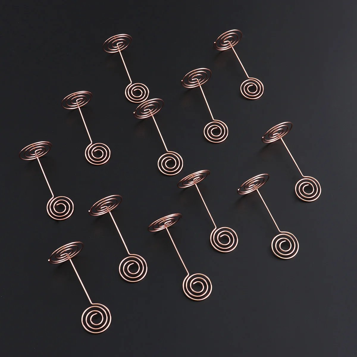 12 Pcs Table Place Card Holders Plaque Picture Top Menu Clips Paper Metal Photo Folder