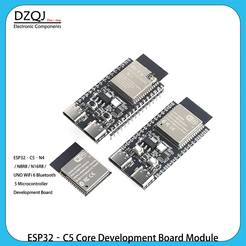DZQJ ESP32‑C5 Core Development Board Module ESP32‑C5‑N4 / N8R8 / N16R8 / UNO WiFi 6 Bluetooth 5