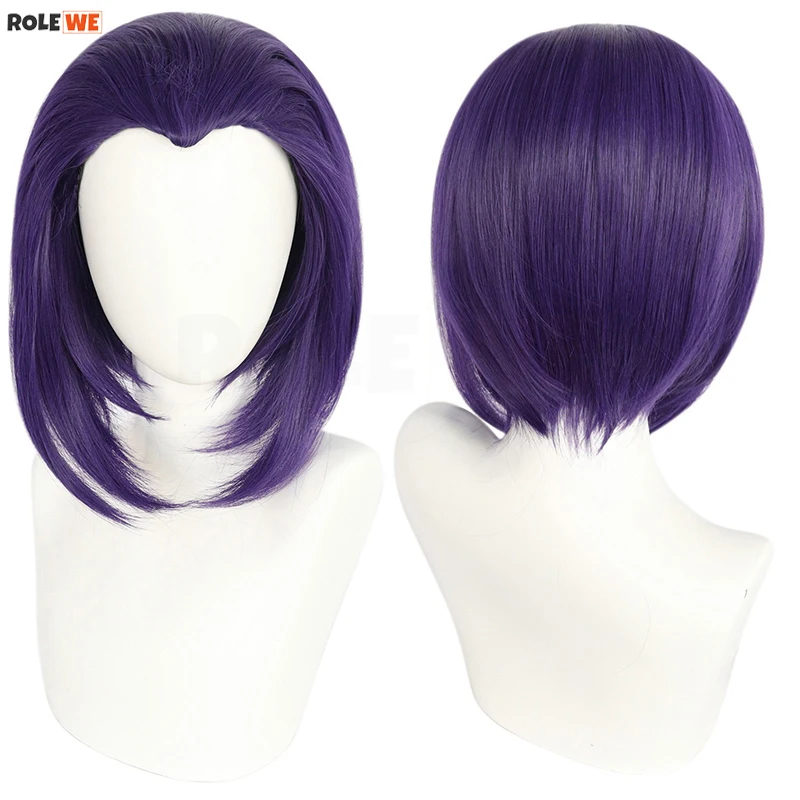 

High Quality Raven Cosplay Wig Anime Super Hero Raven Short Purple Heat Resistant Synthetic Hair Halloween Wigs + Wig Cap