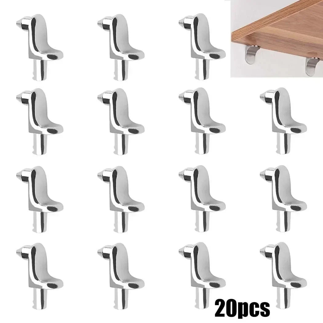 20Pcs Shelf Support Pins Stud Shelves Seperator Fixed Cabinet Cupboard Furniture Shelf Bracket Wall Mount Bracket Support Holder