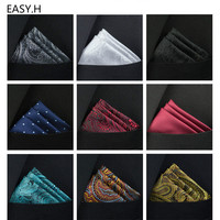 New Pocket Square Handkerchief Accessories Paisley Solid Colors Vintage Business Suit Handkerchief Breast Scarf 25*25cm