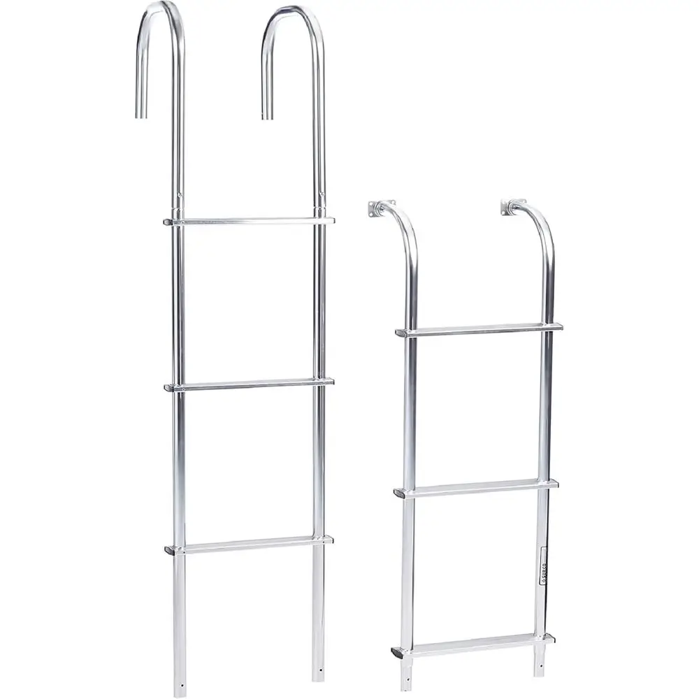 502L Straight RV Exterior Ladder - Polished Finish, Compatible with All Veal Rear Panel RVs