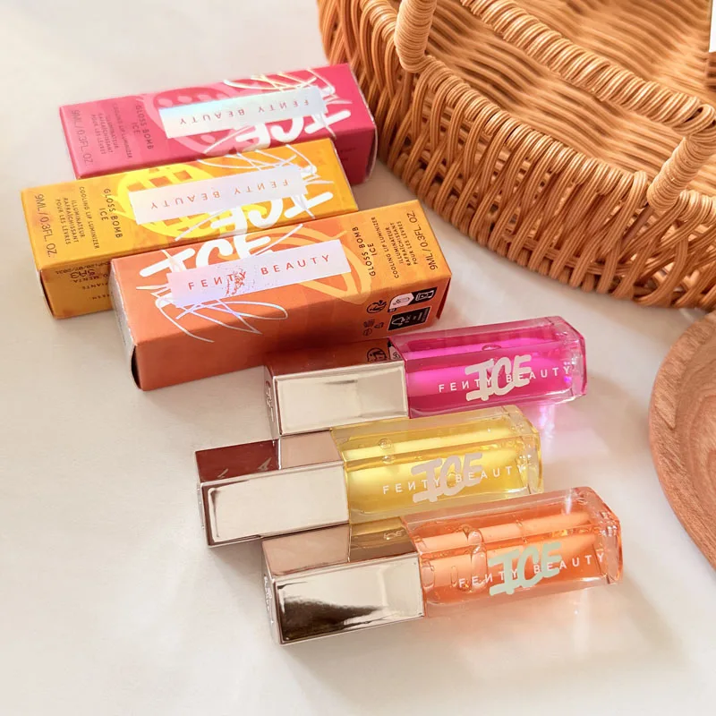Fenty Beauty Fruity Flavor Mirror Watery Glossy Lip Gloss Set Clear Lip Gel Hydrating Moisturizing Lip Gloss Women Autumn Makeup