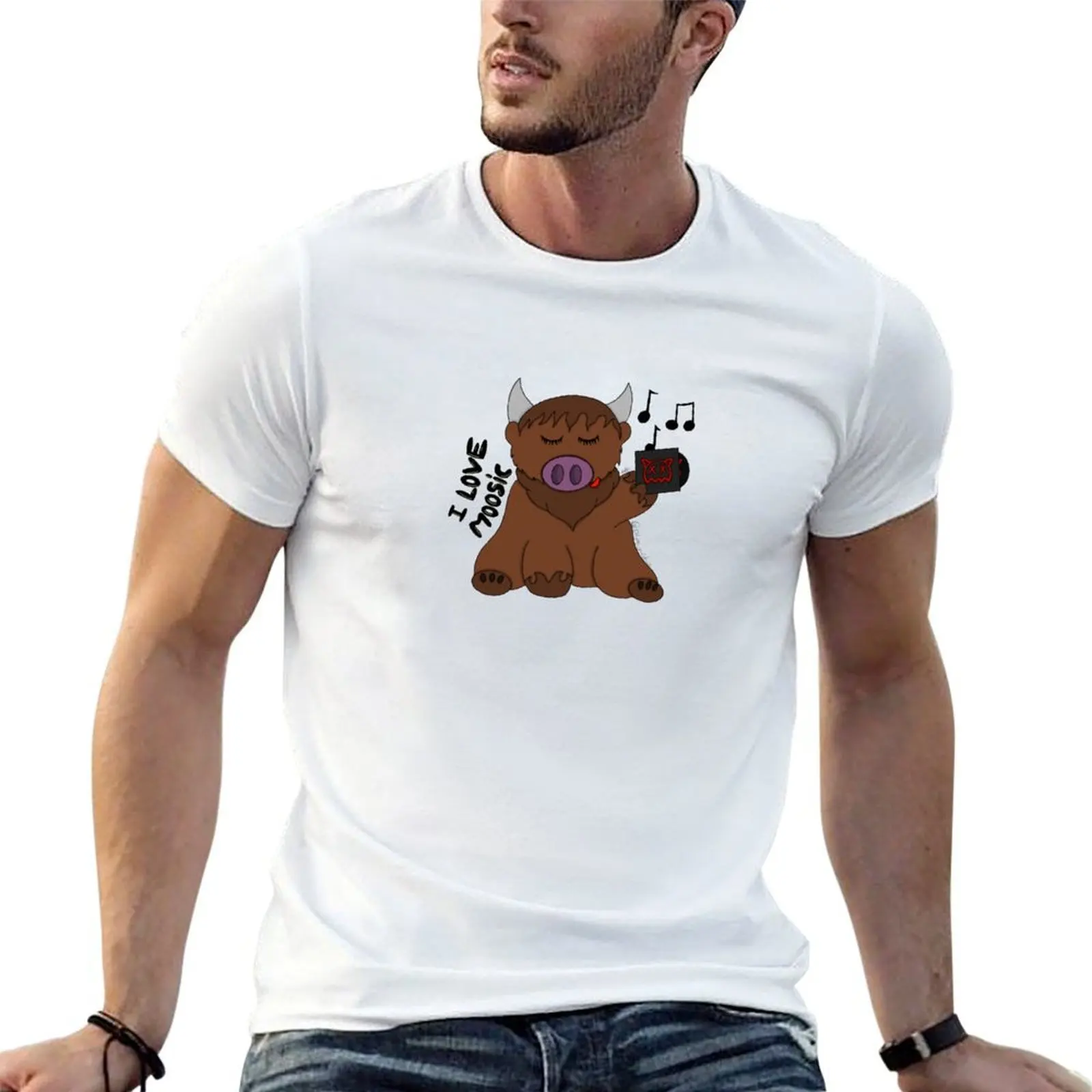 

Winston - Sick Boi Highland Cow T-Shirt t shirts cotton 100% t shirts for man graphic vintage T-Shirt