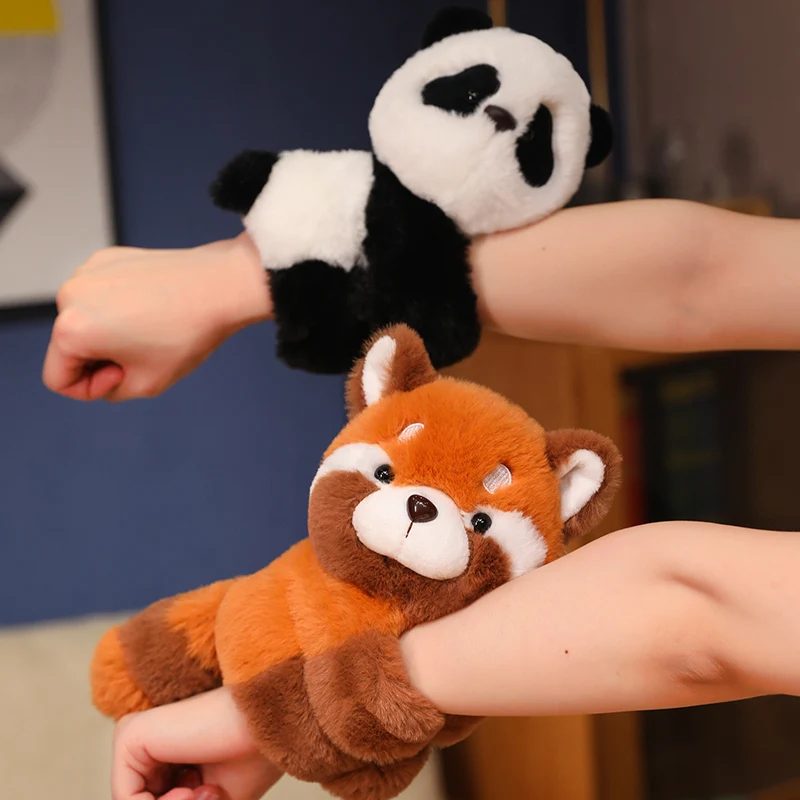 20 cm Nette Slap Band Tier Armband Armband Schwein Fuchs Panda Waschbär Papagei Plüsch Hand Ring Armband Weiche Spielzeug Kreative geschenk – Detail 16