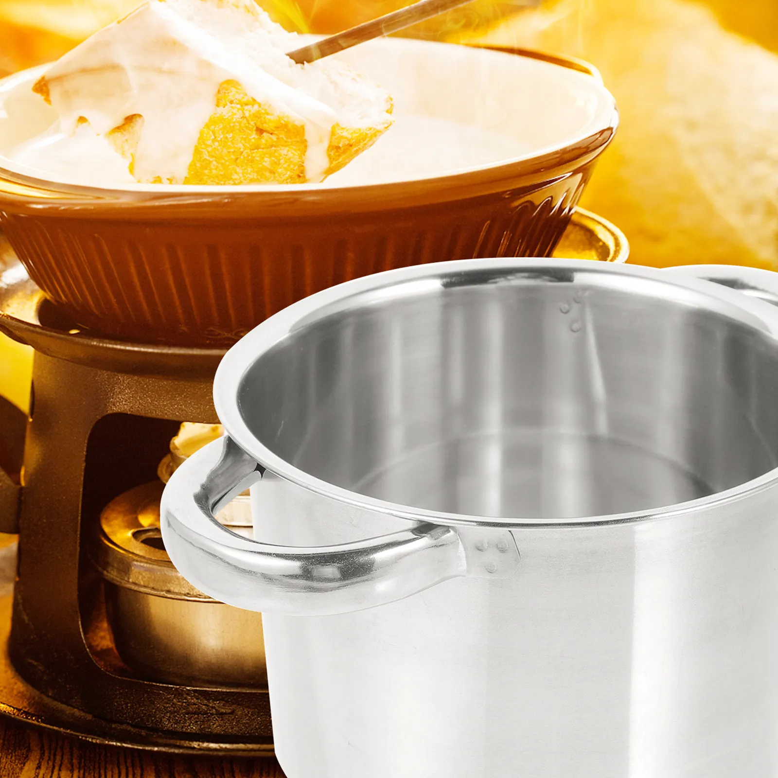 Stainless Steel Melting Pot Outer Boiler for Home Restaurant Use Cheese Butter Oil Milk Heating Portable Compact Kitchen Gadget