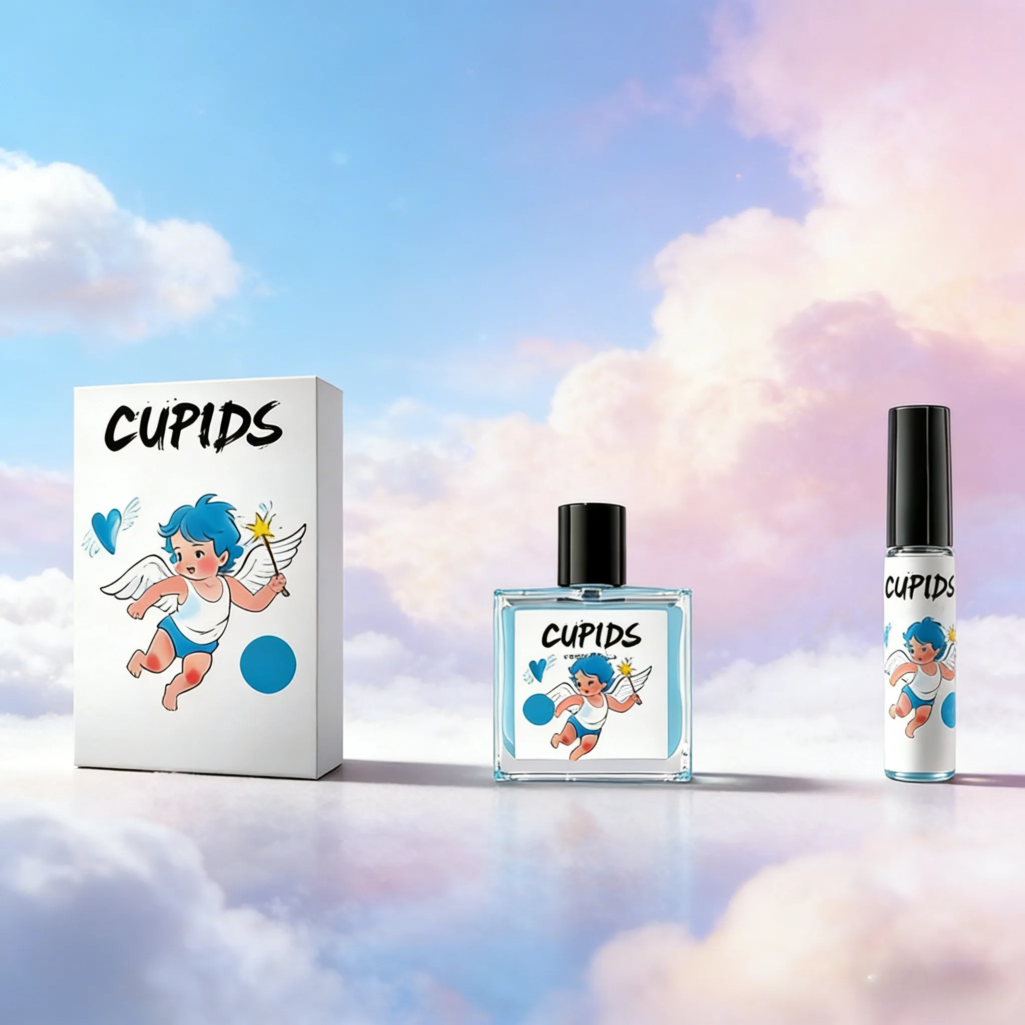 

Men's Romantic Fragrance Gift Set Cupid Perfume 55ml+5ml Long Lasting Fresh Scent Ideal Valentine's Day Gift for Him