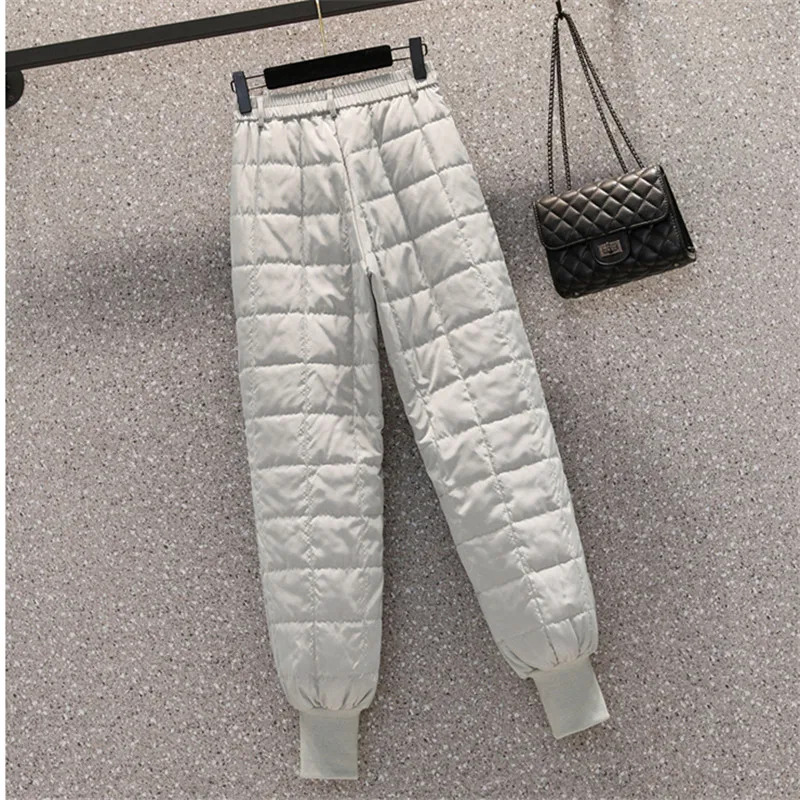 Plus Size Women Clothes Thickened Down Pants New Winter High Waist Warm Straight Female Casual Cotton-padded Trousers Pantalones